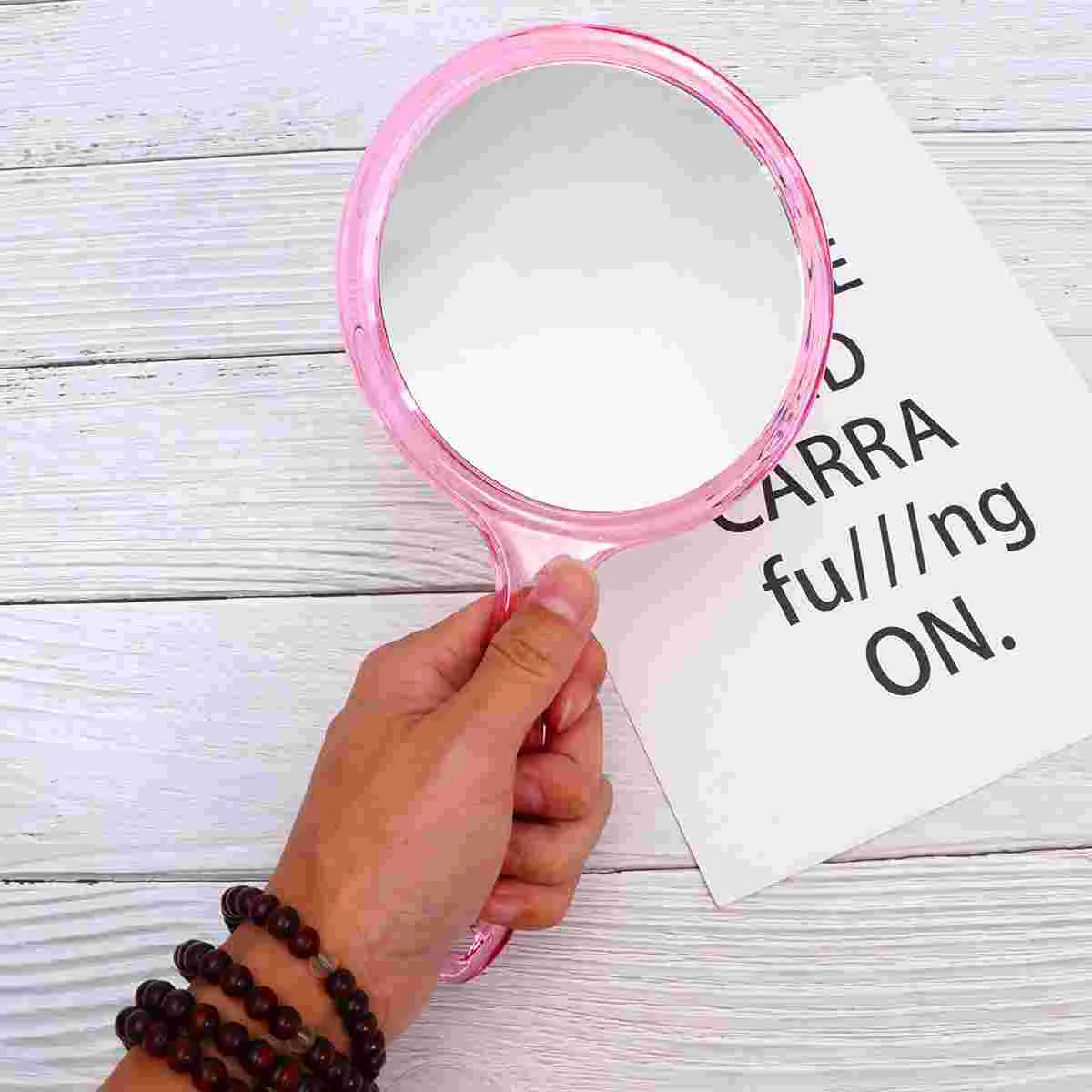 

Mirror Hand Makeup Handheld Held Travel Mirrors Handle Transparent Sided Double Shape Rounded Vanity Beauty Patient Vintage