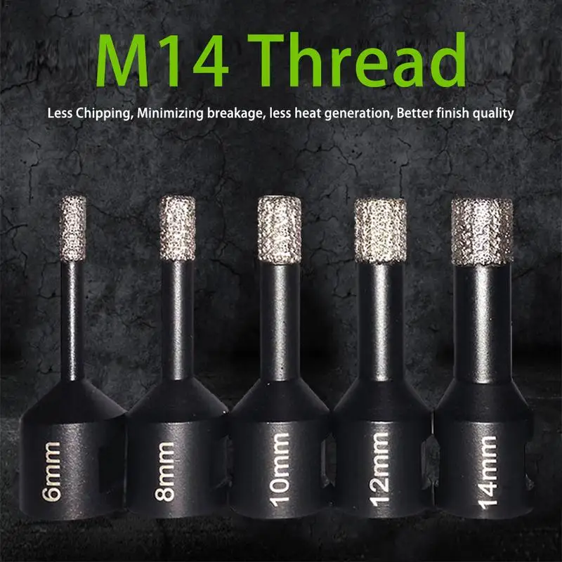 

Professional Quality Dry Vacuum Brazed Drill Core Bits M14 Thread