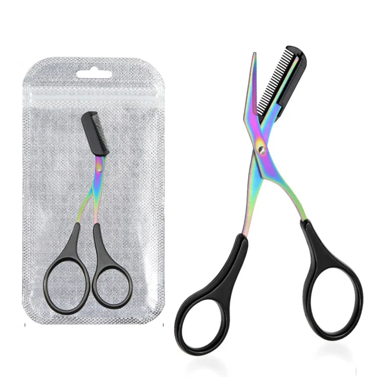 

Eyebrow Trimmer Scissors Stainless Steel Washable Shaver With Comb Removable Eyebrow Facial Hair Remover Shaver Cutter Tool
