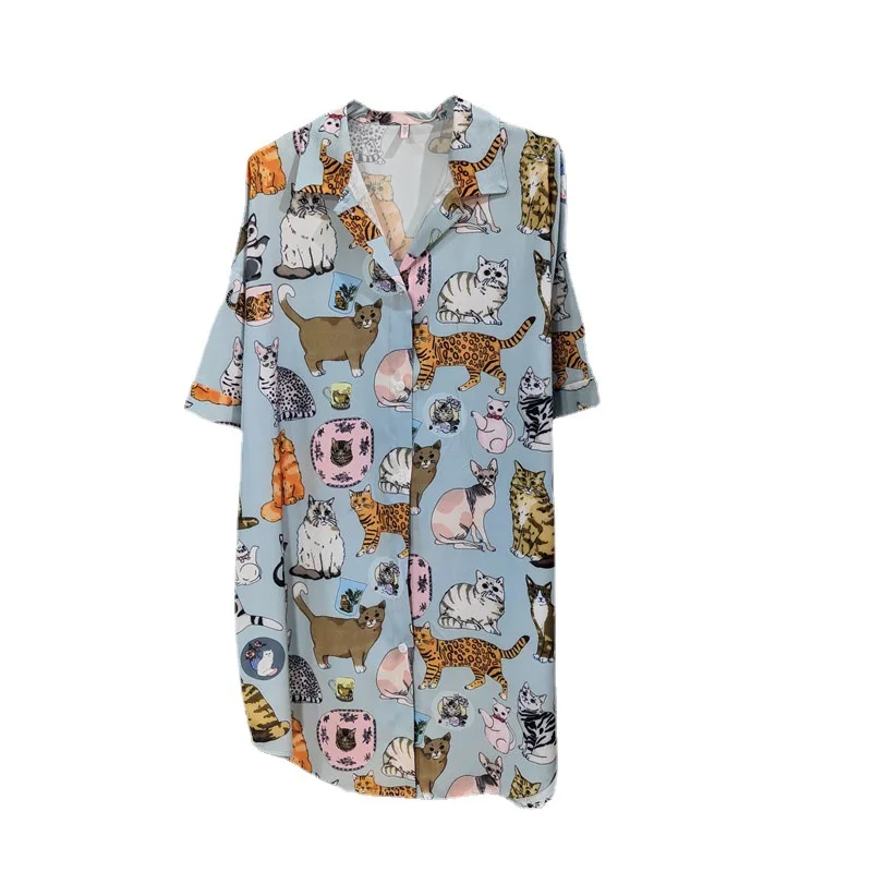 Новая женская шелковая ночная рубашка Высококачественная Домашняя одежда юбка