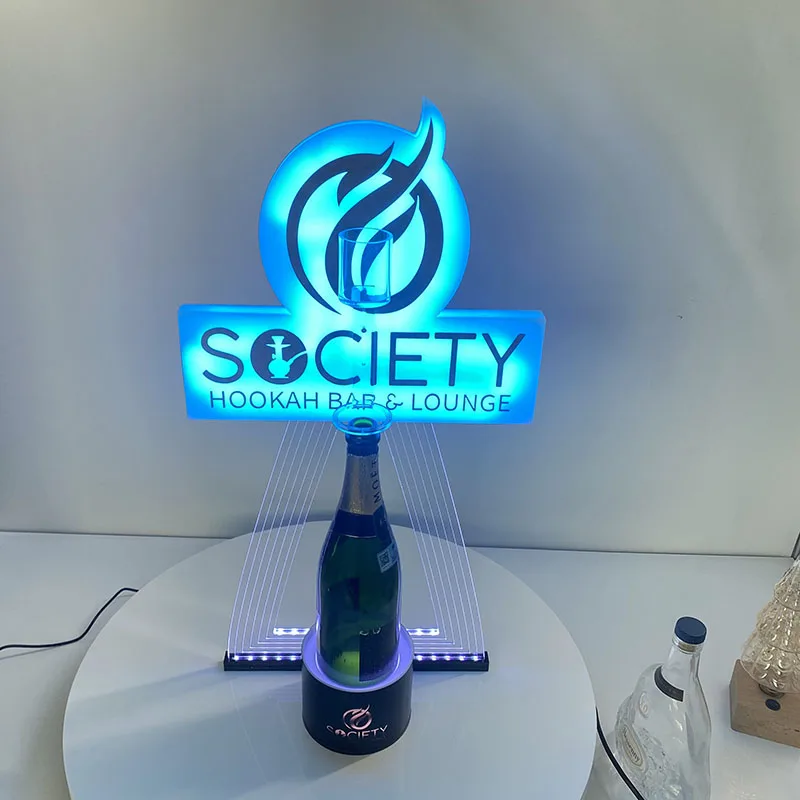 

Customized Logo Rechargeable New Style Champagne Bottle Presenter Carrier Glorifier Display Bar Accessories Reusable