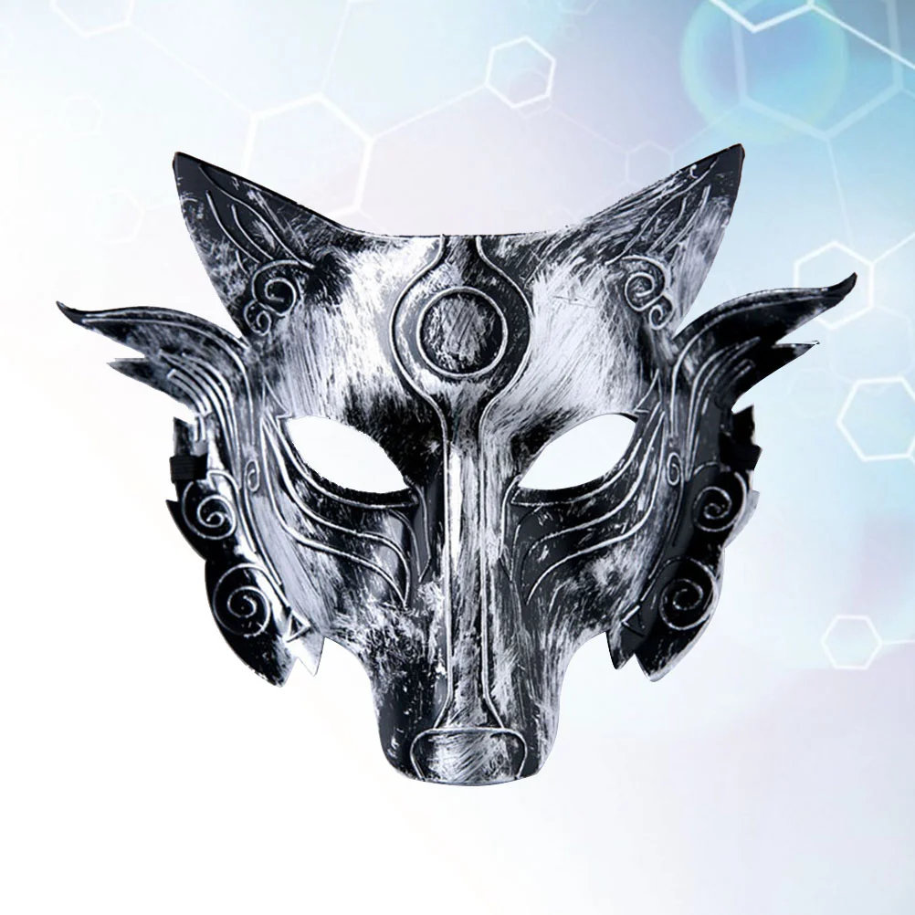 

4pcs Wolf Costume Cover Simulation Vintage Style Spooky Headgear Trick Prop Cover for Children Adults Silver