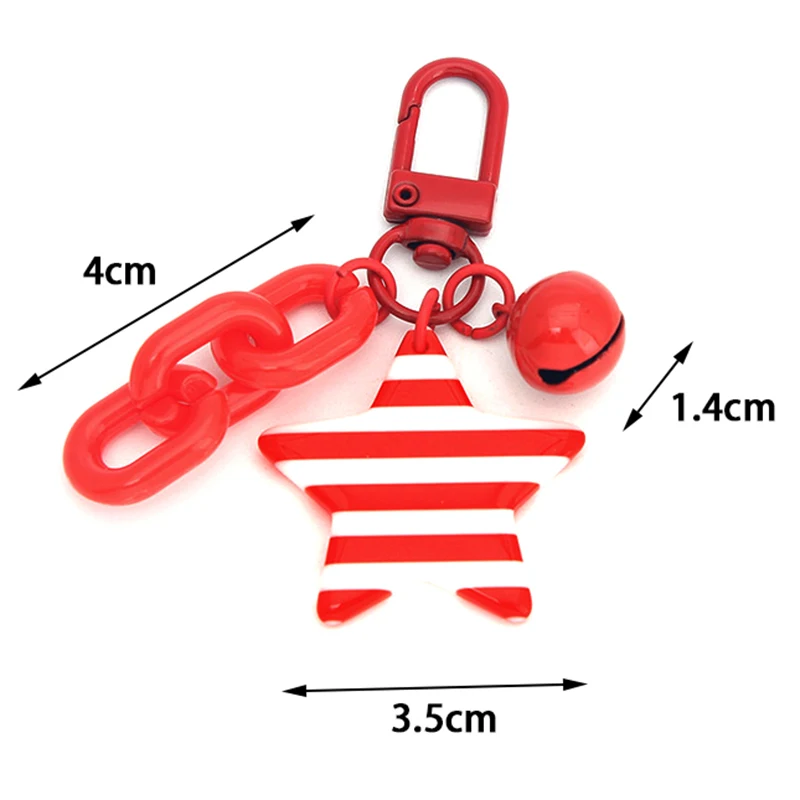 

Pentagram Keychain Pendant Acrylic Girls Backpack Keychain Detachable Colourful Chain Accessories Bag Charm