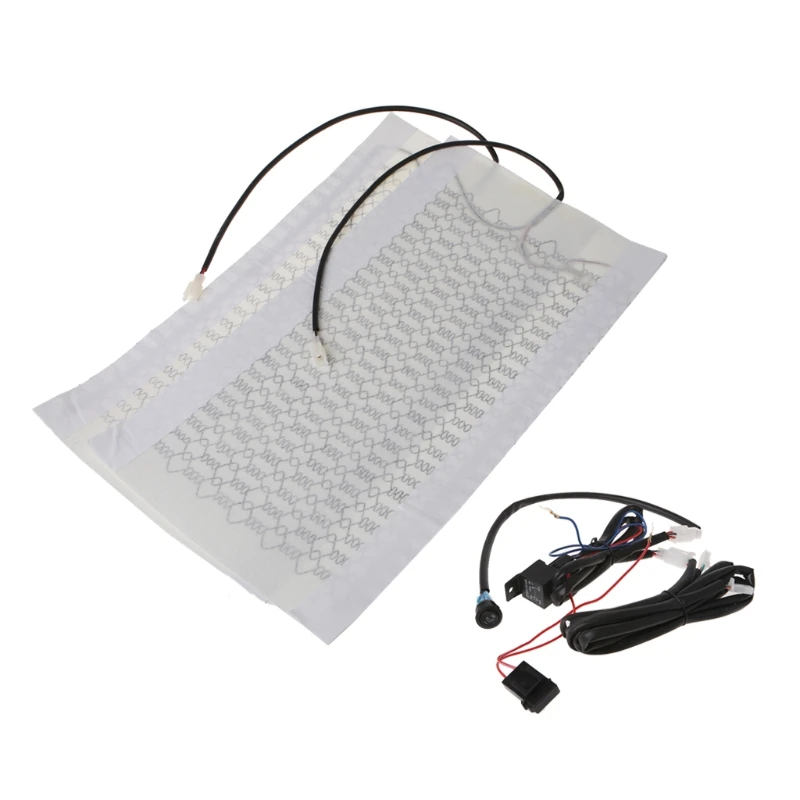 

12V Universal Car Heated Seat Covers Back Pad Carbon Fiber Heated Auto Car Seats Heating Pad Winter Warmer Heater Mat 2x
