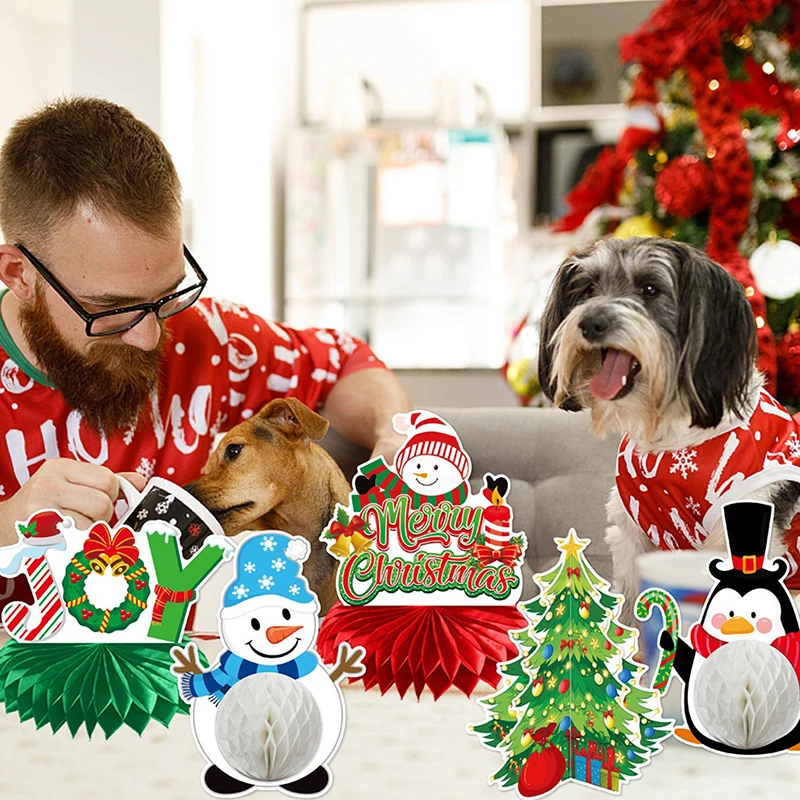 9 шт. украшения для рождественской вечеринки сотовые центральные элементы столов