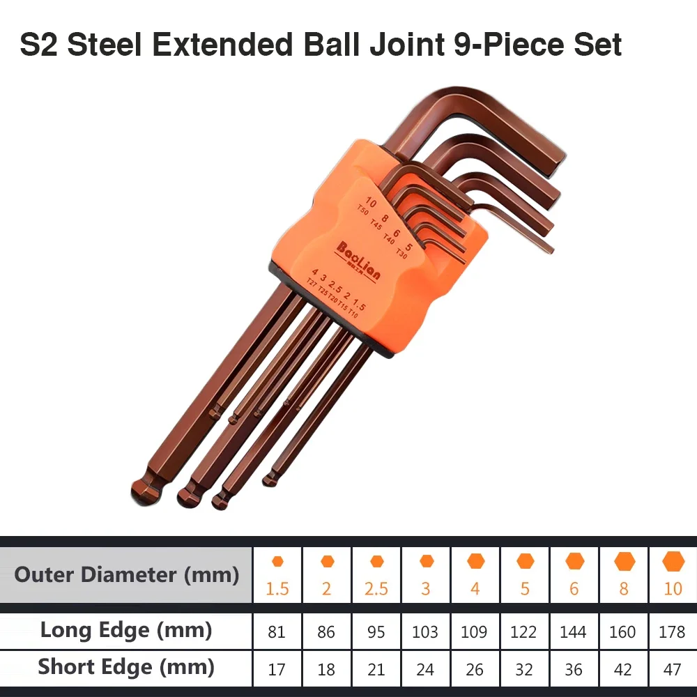 

Набор шестигранных ключей L-типа Luodabie 9 шт.