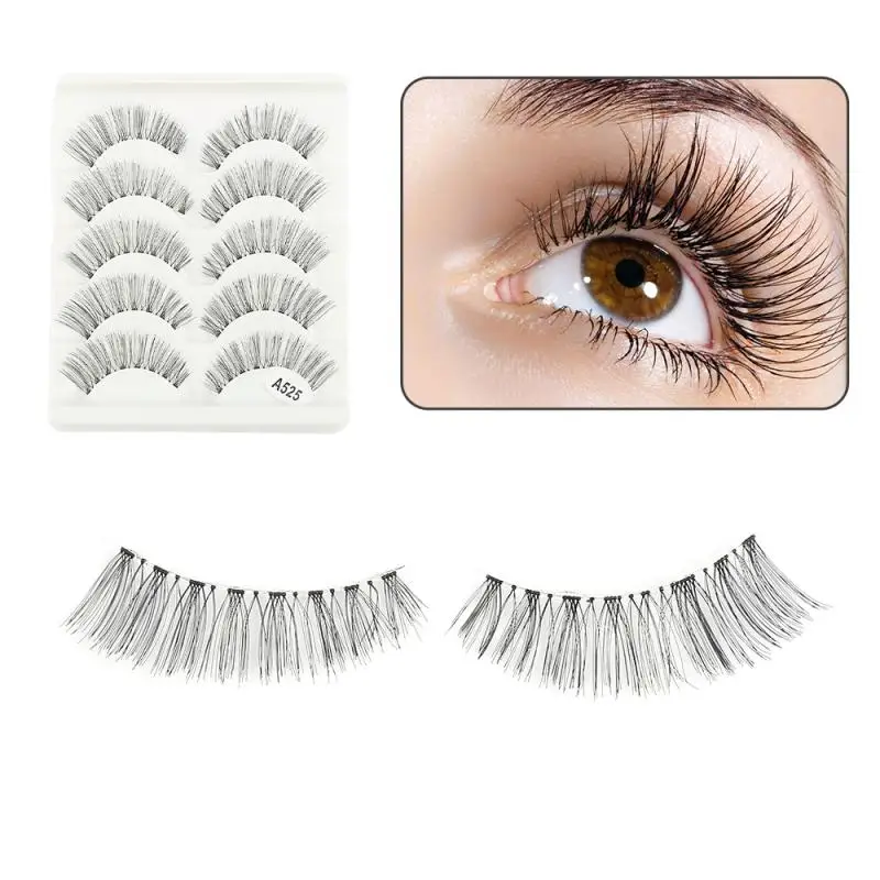 

5 Pairs/Set Natural Long Sparse Cross False Eyelashes Black Fake eye lashes Extension Makeup Tools Winged Beauty False Eyelash