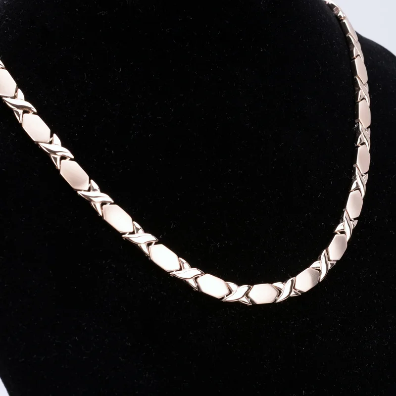 Магнитное ожерелье для мужчин и женщин цепочка из нержавеющей стали с плетением