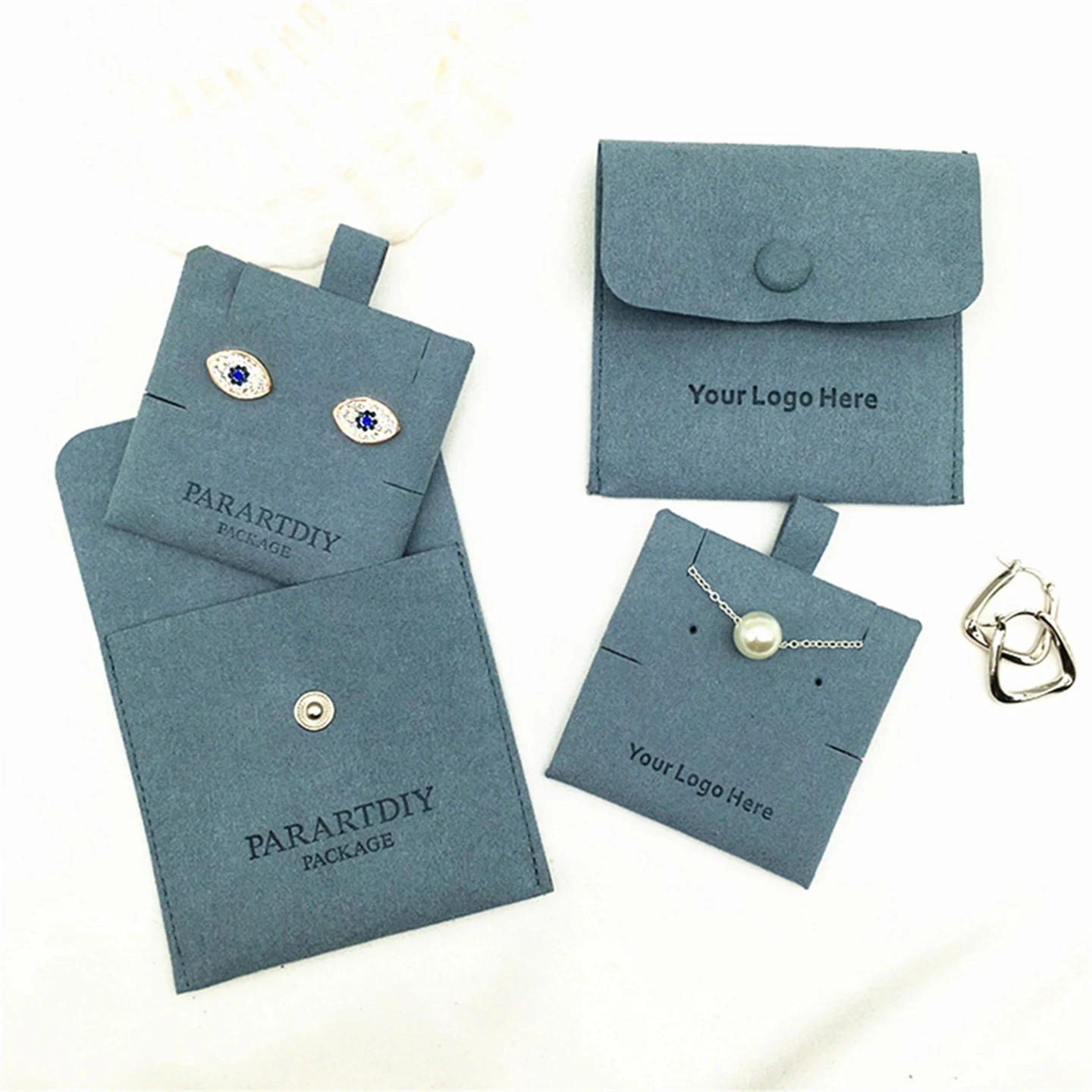 50 customized blue personalized logo printing jewelry packaging bags small bags chic wedding gift bags white black more colors