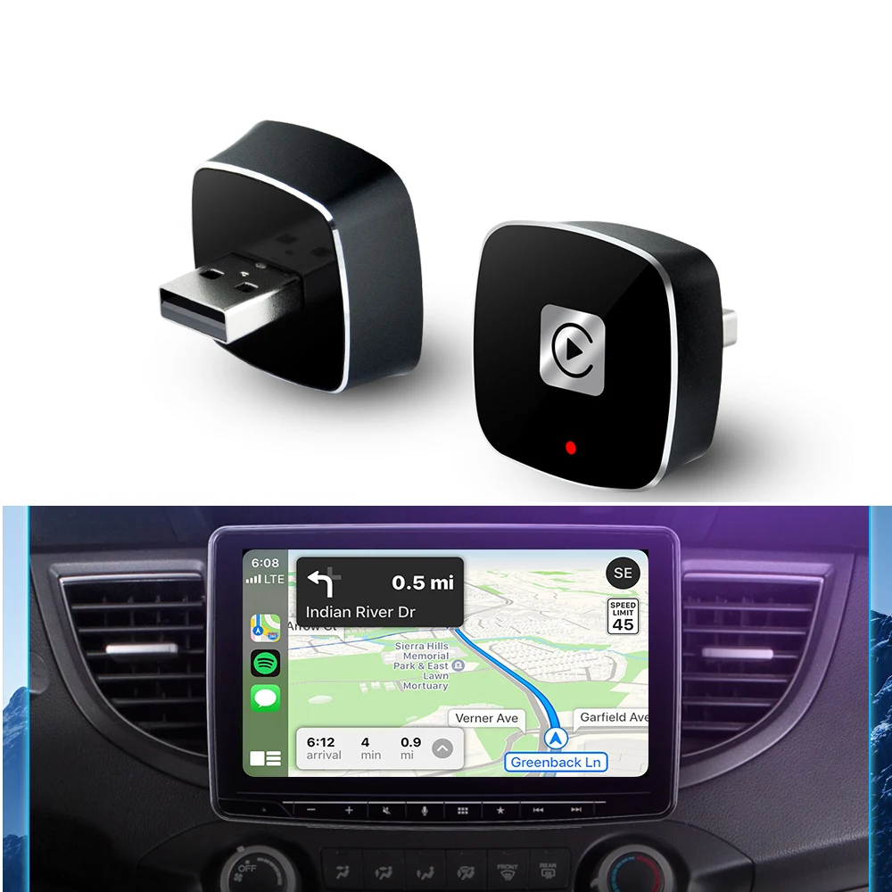 Беспроводной адаптер CarPlay 2 в 1 и Android Auto Wireless Dongle Box для Audi Ford Opel Skoda Hyundai Toyota Volvo