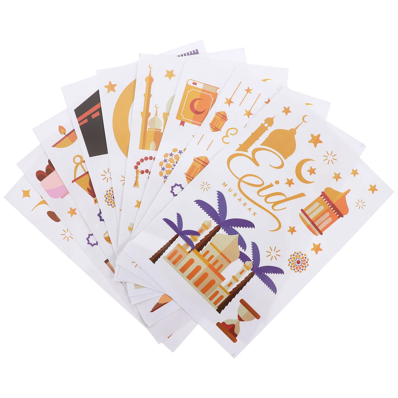 

Eid Ramadan Window Wall Decal Moon Stickers Sticker Muslim Decor Static Lantern Star Decorative Mubarak Islamic Decals Clings