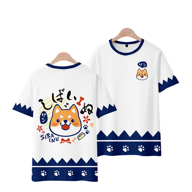 2024 футболка с рисунком манги для мужчин женская дизайном собаки стиль Харадзюку