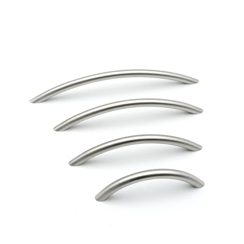 

Stainless Steel 304 Furniture Cabinet Handle Drawer Knobs Curved Wardrobe Door Handle for Kitchen Bathroom Hardware Accessories