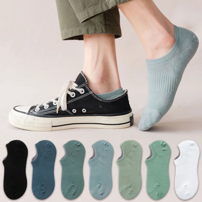 

3pairs Mens Socks Breathable Comfortable High Quality Ankle Socks Casual Solid Color Sports Sokken Elastic Short Business Sox