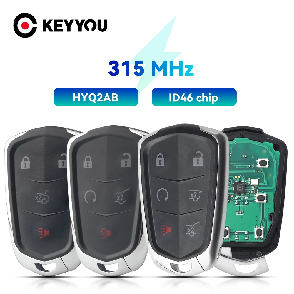 KEYYOU 2 + 1/3 + 1/4 + 1/5 + 1 кнопки 315 МГц HYQ2AB ID46 чип безключевой смарт-ключ для Cadillac ATS CTS 17-2019 XTS CT6 XT5 SUV