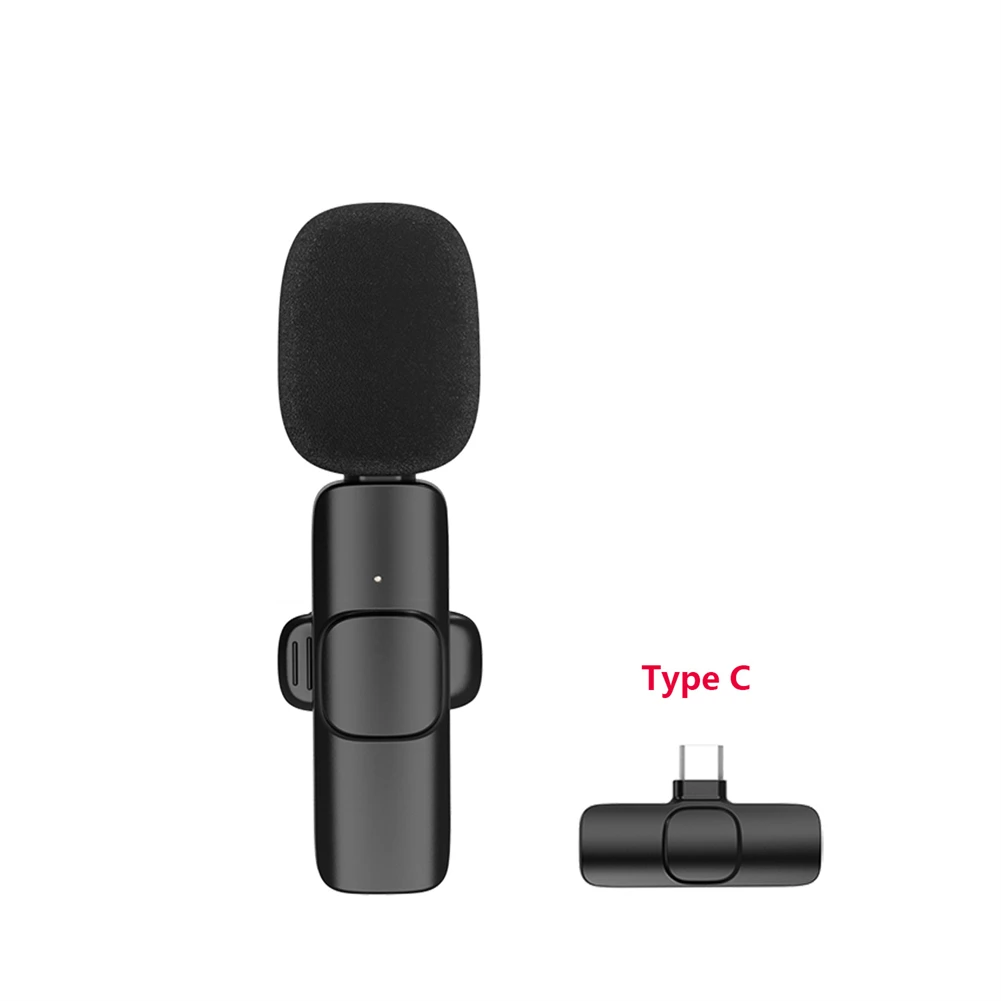 

USB Type-C Wireless Lavalier Microphone Transmitter Receiver For Video Smartphone Portable Audio Video Recording Microphone