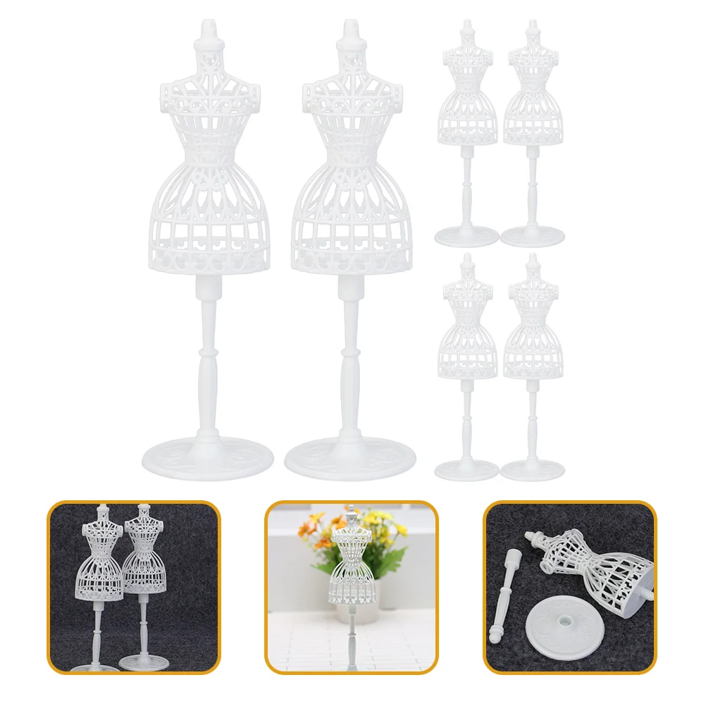 

6 Pcs Clothing Display Stand Dress Sewing Mannequin Dolls House Small Female Fashion
