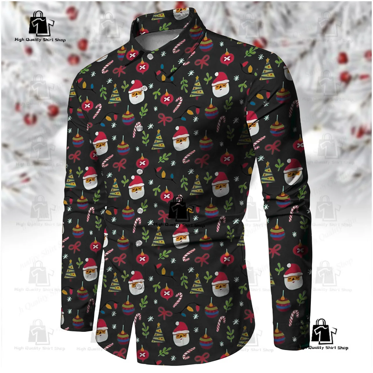 Многоцветная рождественская рубашка из бамбукового волокна