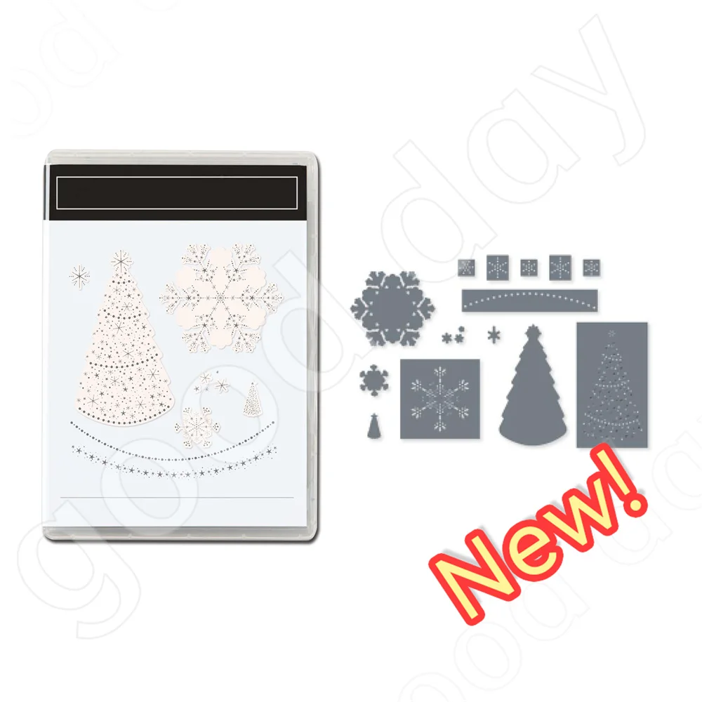 

Arrival Christmas Tree Snowflake Clear Stamps or Metal Cutting Dies Sets for DIY Craft Making Scrapbooking 2023 Christmas New