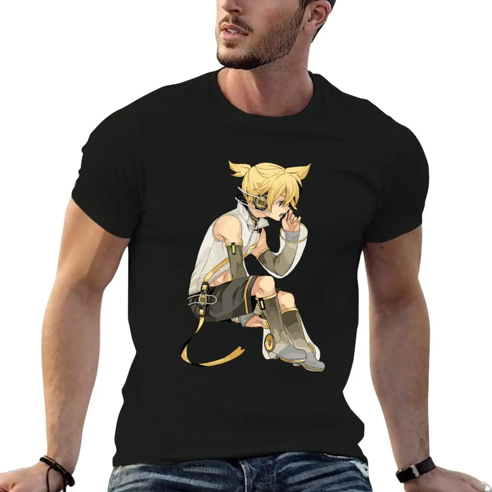 Футболка Vocaloid футболка с аниме милая одежда футболки забавные для мужчин