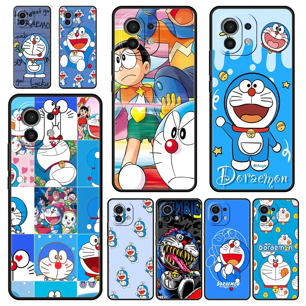 

Мультяшный чехол Doraemon для телефона Xiaomi Poco X3 NFC M3 F3 M4 Mi 12 11 Ultra Note 10 Lite 11X 11T 10T Pro 5G 9T 11i, черный чехол