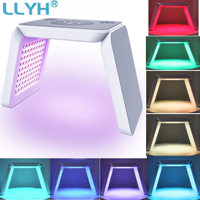 LLYH 7 Colors Facial Mask With LED Light Therapy Anti-Wrinkle PDT Spectrometer Cold Moisture Spray Red Light Beauty Machine