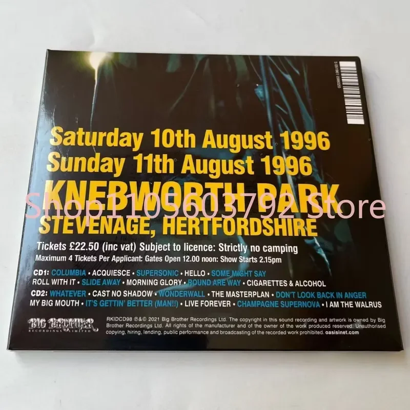Классический музыкальный CD-диск Oasis Knebworth 1996, альбом на компакт-диске, CD для косплея, Walkman, 2CD, новая упаковка (art.: 3920db5d18fc2) - 3920db5d18fc2