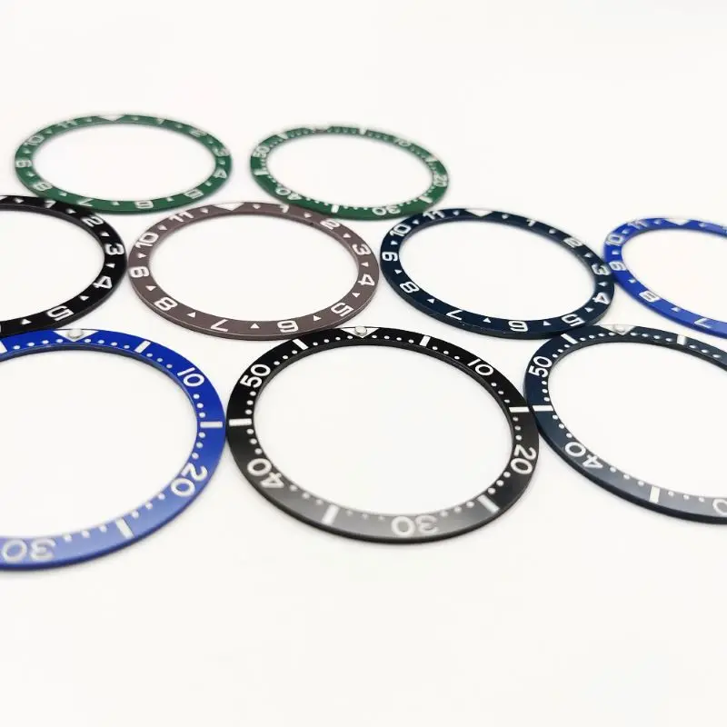 38x31.5mm C3 Green Luminous Ceramic Bezel Insert For Seiko SKX007 SKX009 Watch Case NH35 NH36 Men Case Replace Parts Ring