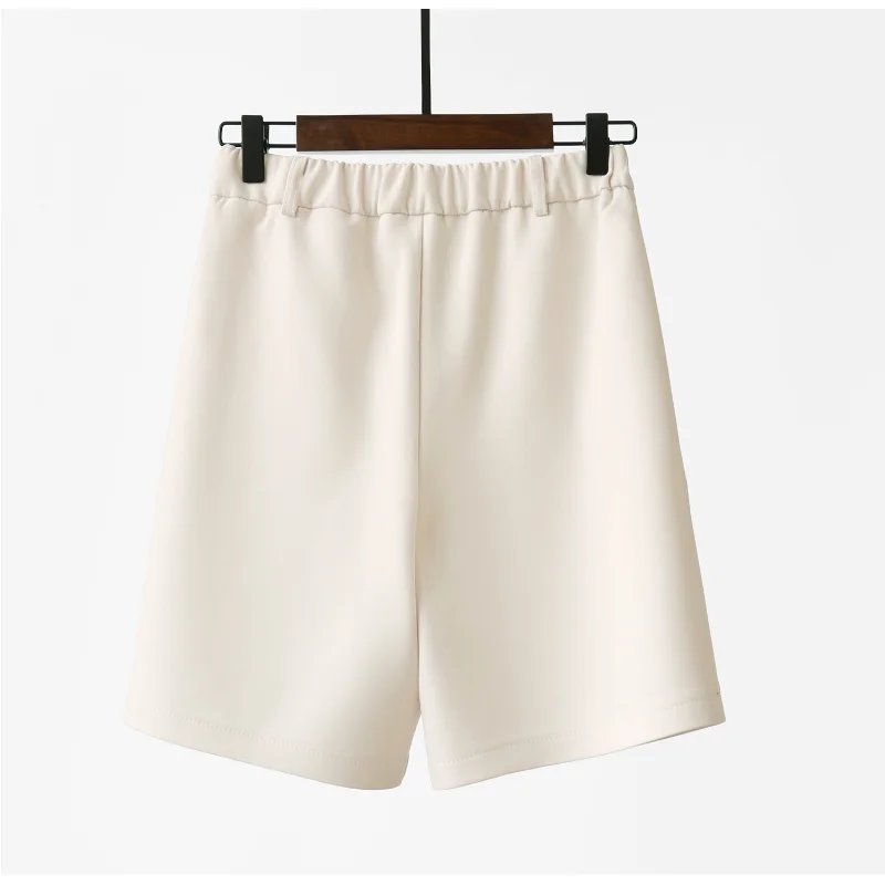 Suit Shorts Women Summer Thin 2023 Summer New High Waist Loose Wide Leg Straight Leg Port Taste Casual Pants Five Quarter Pants