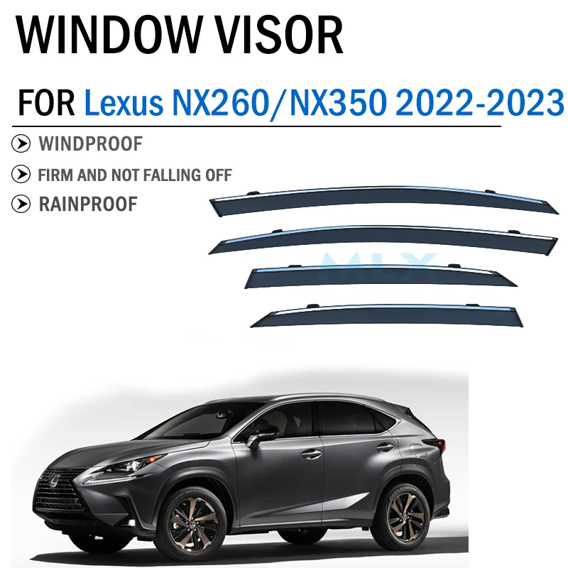FOR Lexus NX350 NX260 NX 2022 2023 Window Visor  Awning Shelters Vent Shades Sun Rain Deflector Guard Car Accessories