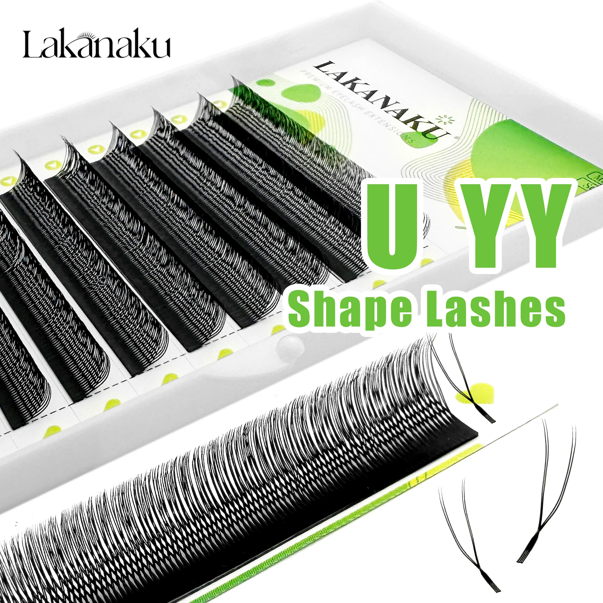 Фото LAKANAKU New U YY Lash U Lash Shape Наращивание ресниц Shaped Bloom Eye Lashes Натуральные мягкие DIY Готовые веерные наращивания ресниц №1