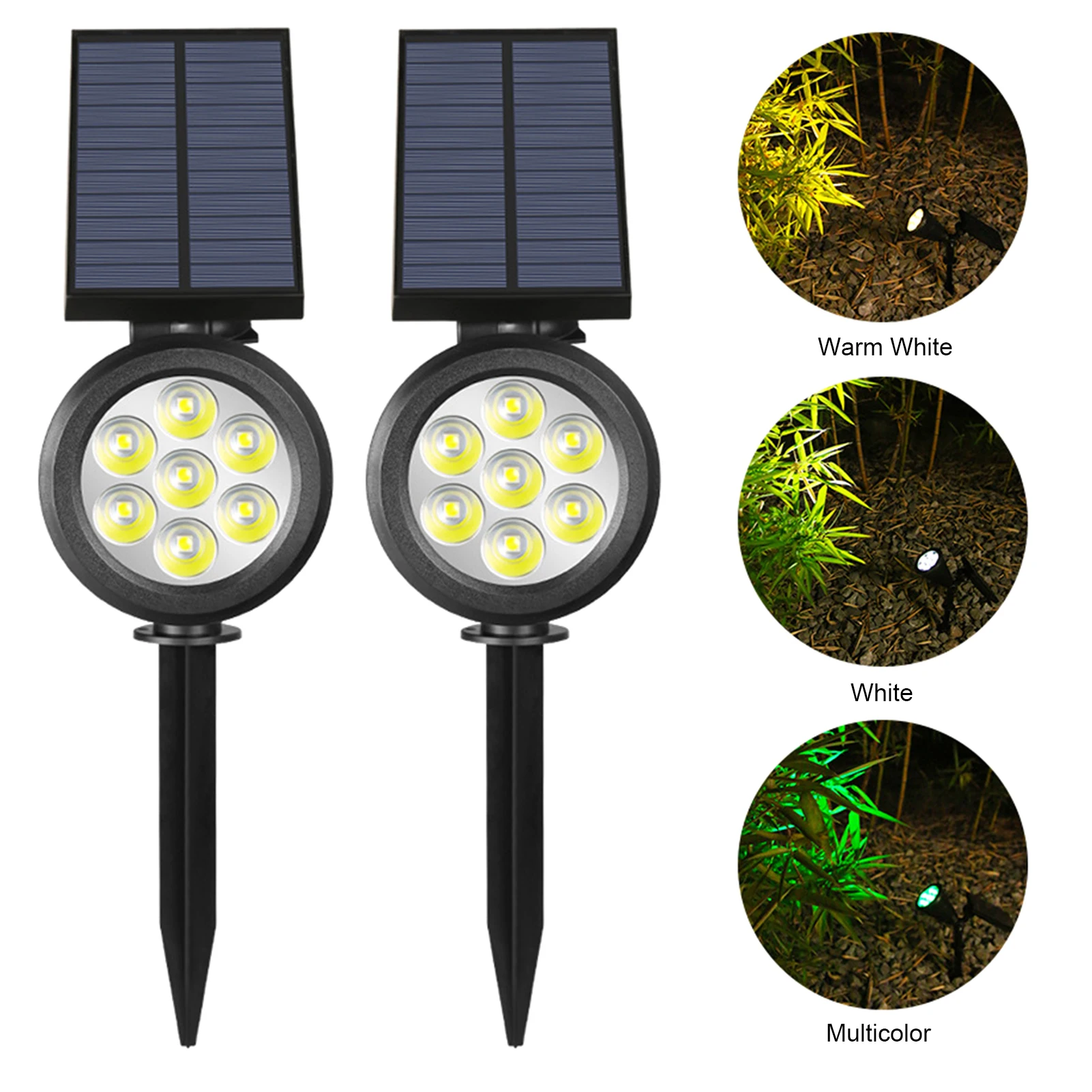 

Уличная лампа для газона, настсветильник светильник на солнечной батарее с 7 светодиодами, Регулируемая яркость, Перезаряжаемый для украше...