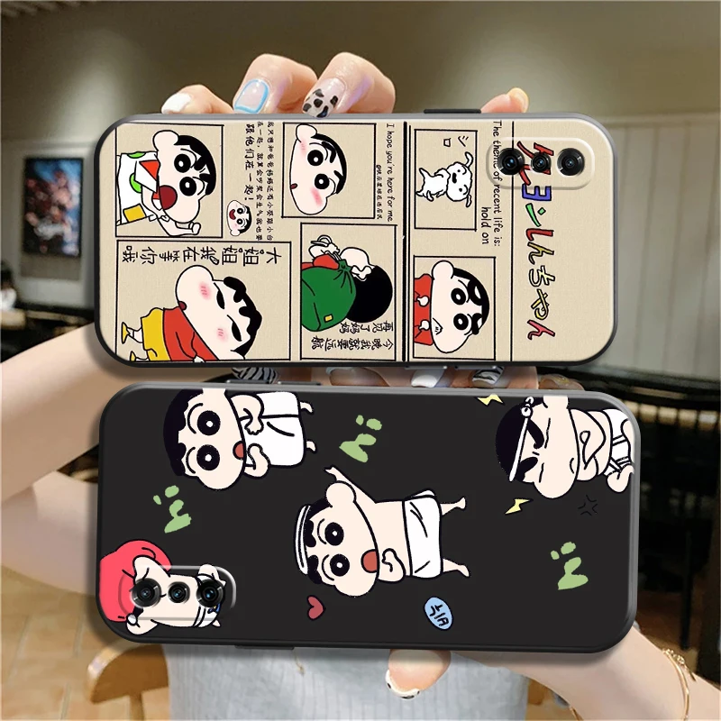 

Crayon Shin-chan Anime Phone Case For Xiaomi POCO X3 Pro M3 Pro NFC F3 GT 11 Lite Liquid Silicon Black Carcasa Back Original