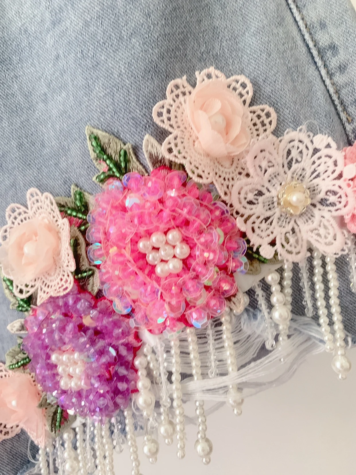 Personality Beaded Embroidery Ripped Tassel Denim Shorts for Women 2023 Summer Short Pants Thin High Waist A- Line Jeans Shorts