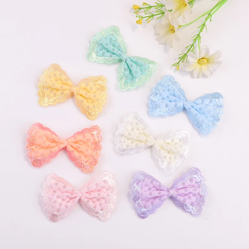 

10 шт./лот свежие цветные сетчатые аппликации для галстука-бабочки нашивки для рукоделия зажимы для головных уборов одежда шляпа швейные при...