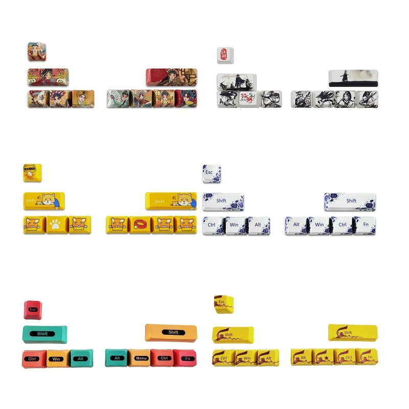 

2022 New 10 Keys OEM R1 SHIFT ESC Keycaps Large Key PBT Chinese Style Dye Subbed Keycap for cherry MX Switch Mechanical Keyboard