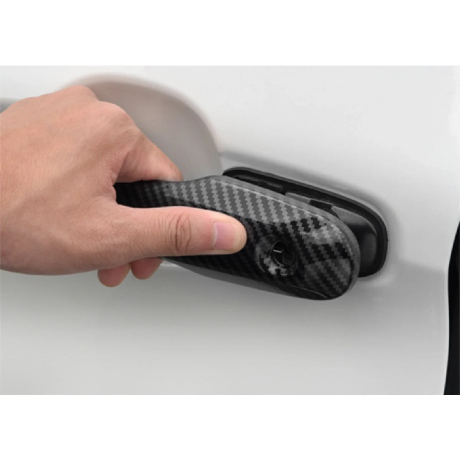 Узор из углеродного волокна внешняя дверная ручка накладка умная замочная