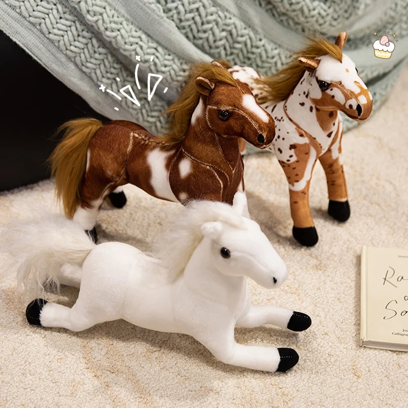 28 см милая очаровательная реалистичная лошадь плюшевая игрушка мягкая кукла