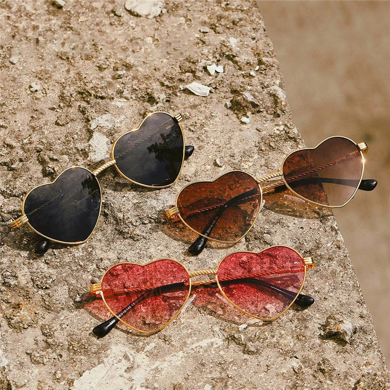 Солнцезащитные очки RUOBO в форме сердца для женщин и мужчин милый дизайн ретро