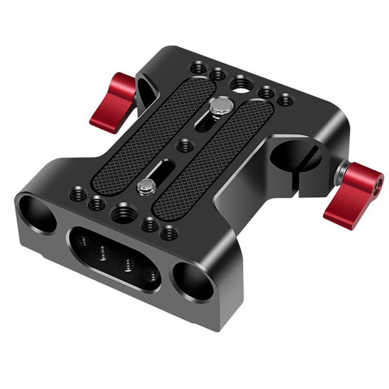 

Camera Base Plate With Dual 15Mm Rod Rail Clamp Suitable For Rabbit Cage And DSLR Rig Camera Accessories