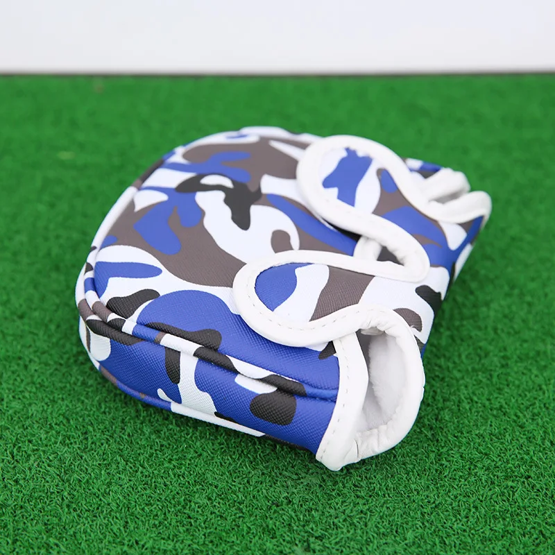 Camouflage Blue Golf Binaural Putter Sleeve Pu Rainwater Proof Rod Head Protective Cover Square Putter Sleeve Golf Accessories