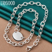 925 sterling silver 18 inches o chain round card pendant necklace for women party engagement wedding fashion jewelry