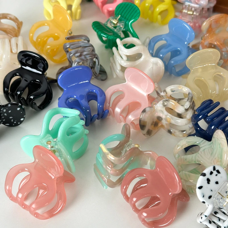 Ретро ацетатные заколки для волос Сладкие маленькие Крабовый зажим Заколки