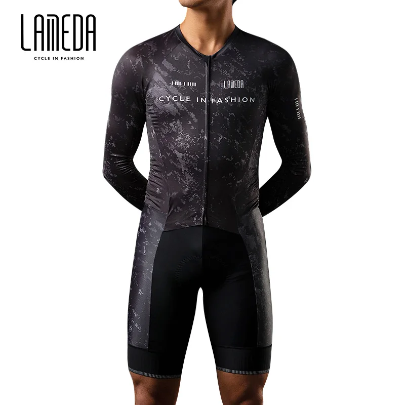 

LAMEDA Long Sleeve Cycling Skinsuit Pro Team Bicycle Suit MTB Road Cycle Kit Breathable Bike Shirts Padded Shorts Race Jumpsuit