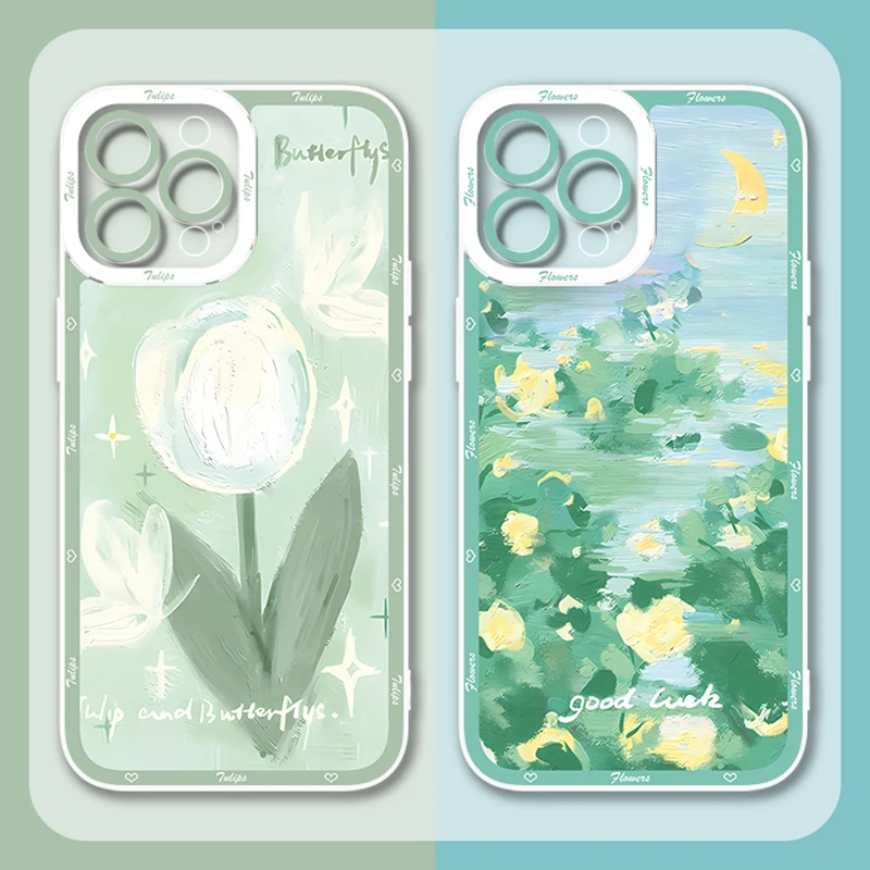 Мультяшный тюльпан розовый чехол для Xiaomi Redmi 12 4G 12C 11A 10 10C 10X 9 9A 9C 9T 8 8A 7A K20 K30 Pro K50 Gaming