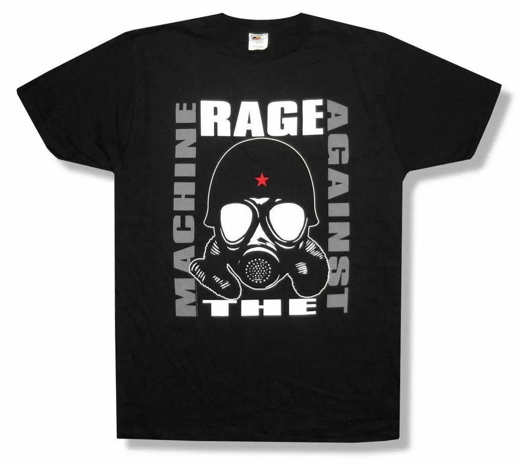 

Rage Against The Machine Gas Mask Image Black T Shirt New RATM Soft