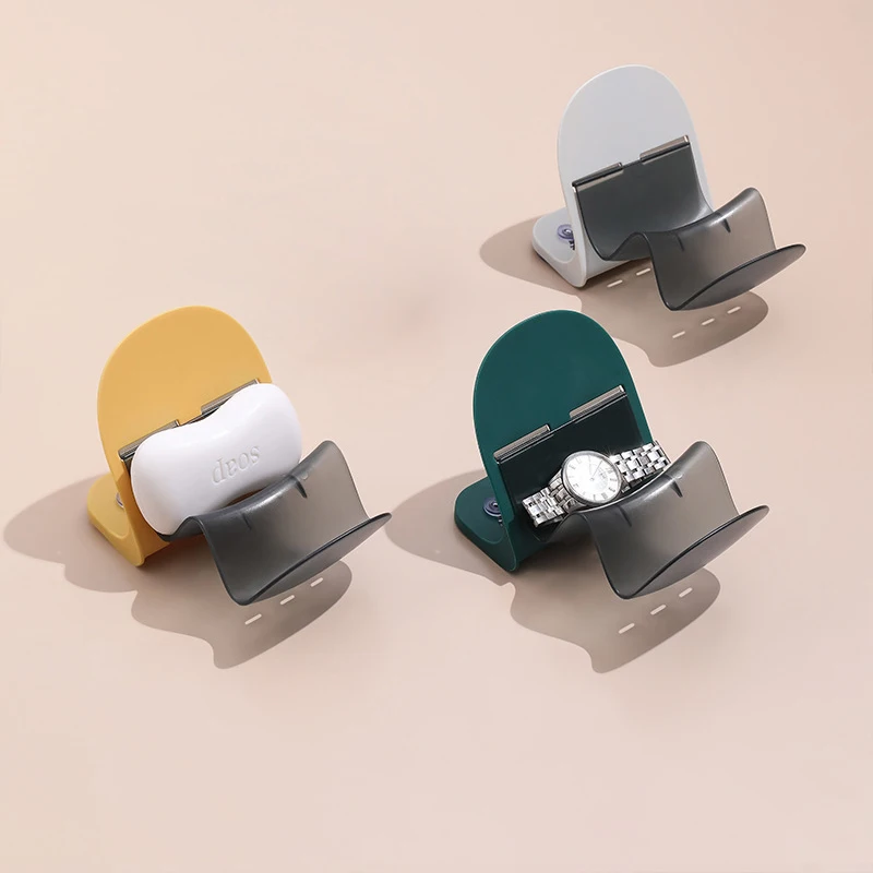 

Multifunction Soap Dishes Bathroom Free-perforated Drain Holder Suction Cup Washbasin Sundries Organizers Home Soap Boxes