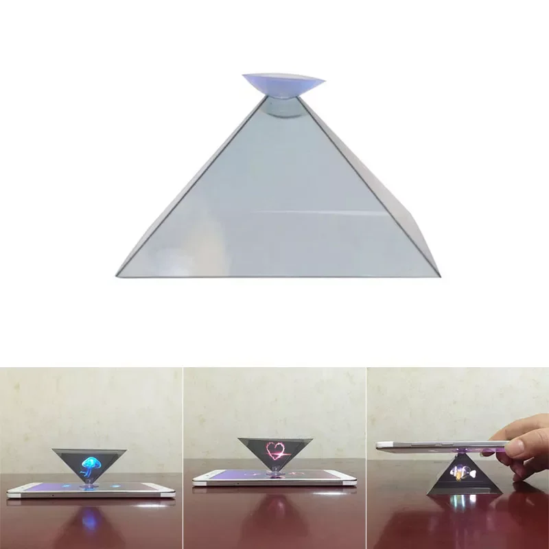 

3D Hologram Pyramid Display Projector Video Stand Universal For Smart Mobile Phone HJ55