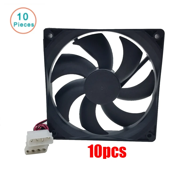 10 шт PC molex компьютерный чехол 12025 12 см 120 мм 25 DC В черный 4Pin мужской/женский