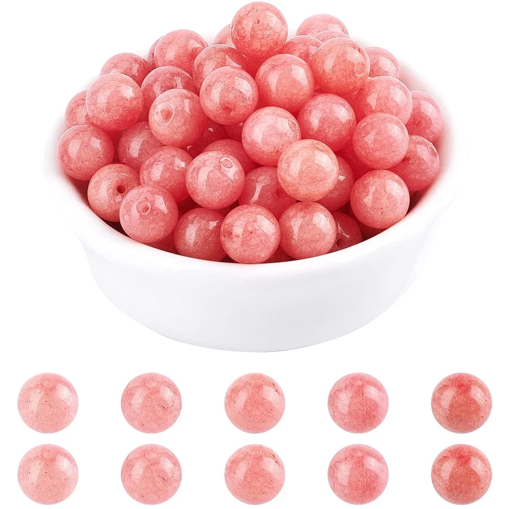 

About 96 Pcs 8mm Nature Stone Beads Nature Malaysia Jade Round Beads Gemstone Loose Beads for Bracelet Necklace Jewelry Making